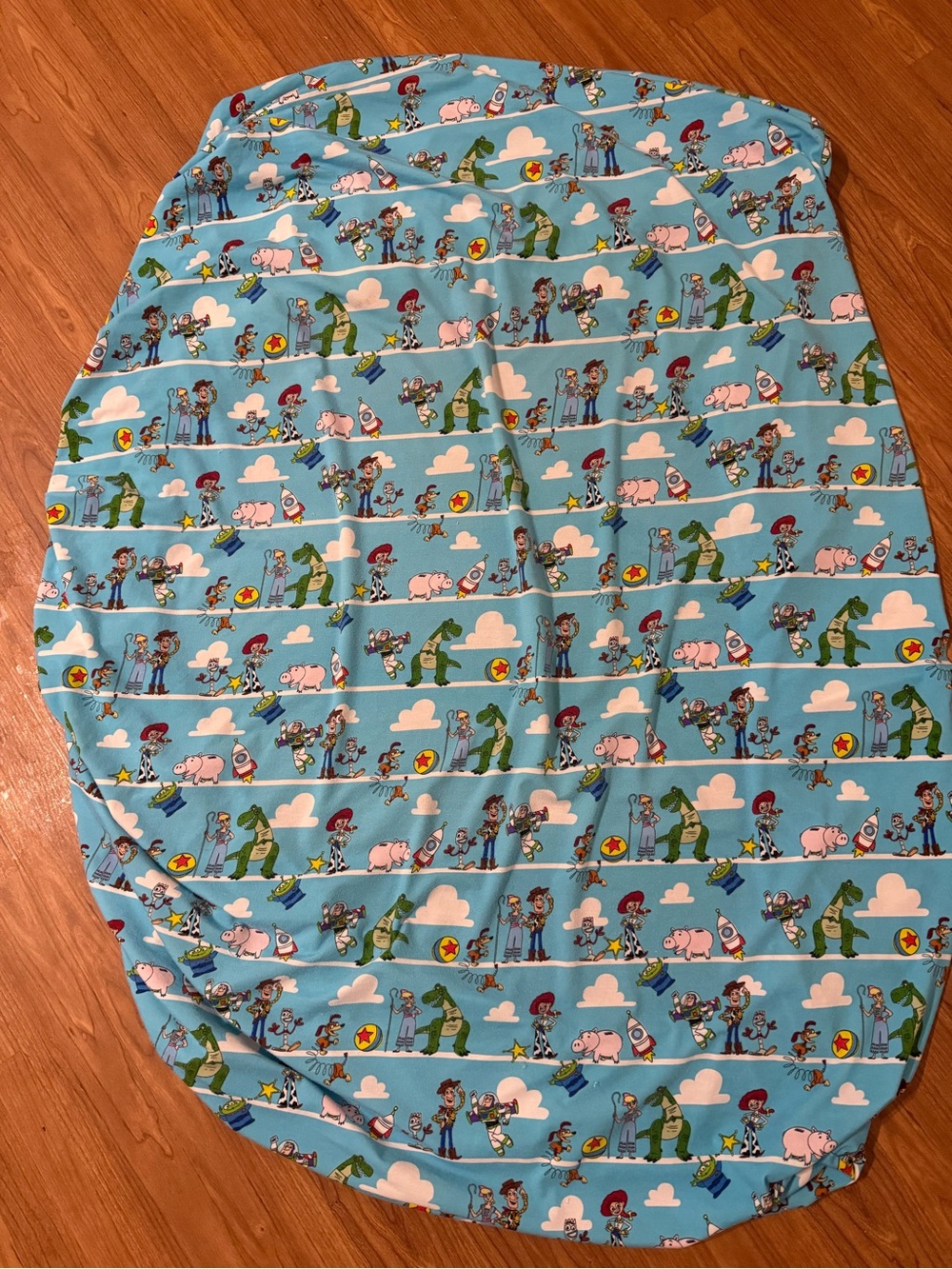 Little Sleepies Light Blue Kids Sheet with Playful Character Stripe Print
